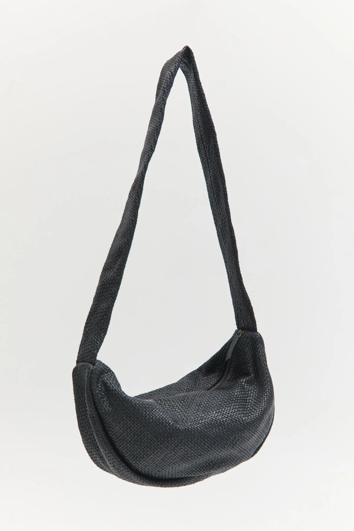 Woven Crescent Bag - Black | St. Agni