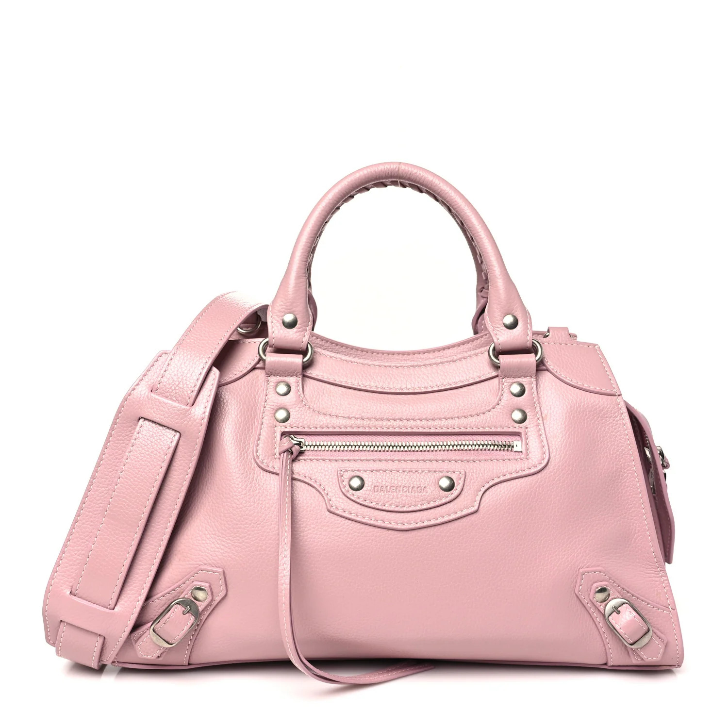 Balenciaga Grained Calfskin Neo Classic Black Hardware S City Powder Powder Pink | FASHIONPHILE (US)
