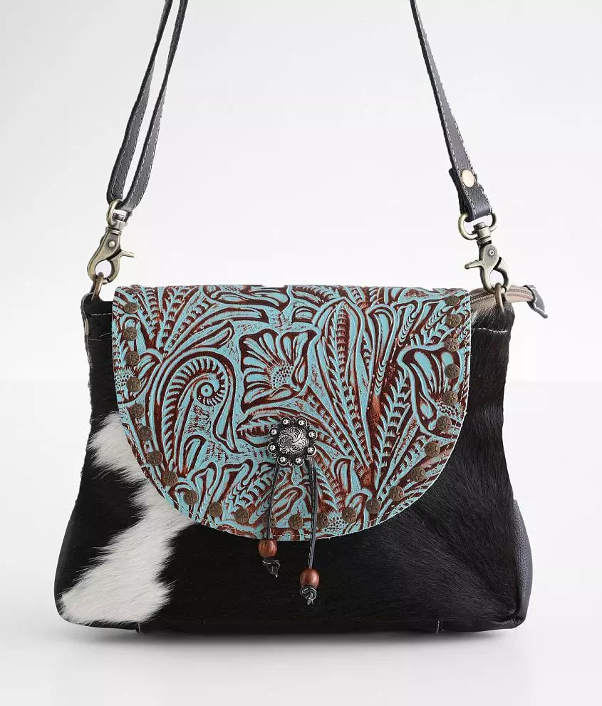 Steamy Leather Studded Crossbody Purse | Buckle