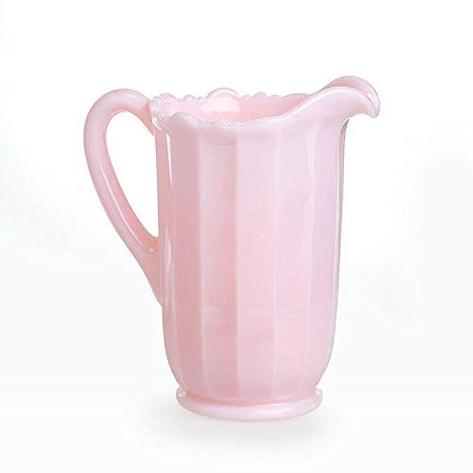 Pink Milk Glass Tall Paneled Pitcher With Handle | Amazon (US)