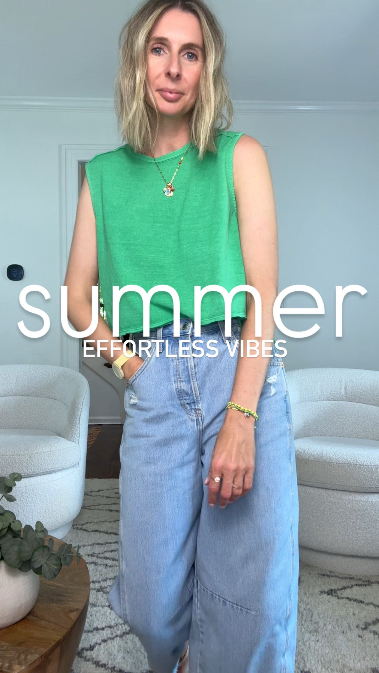 heading into summer with easy, everyday effortless vibes!! ☀️ 

obsessed with the color and style of this top. (wearing the small) i’m just wearing a grey bralette underneath but you could also do a pop of color or even white. and, of course i’m always in my target jeans (size 4)! sick of them yet?! 🤔 

annnnnd, this necklace is amazon and i’m in love! guys, it’s so cute! 

summer style, everyday outfit inspo, casual cool. 

#LTKSummerEdit #LTKOver40 #LTKFindsUnder50