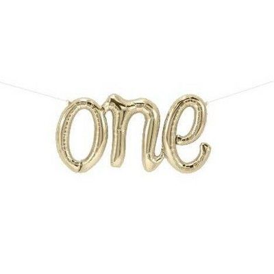 "One" Script Foil Balloon Gold | Target
