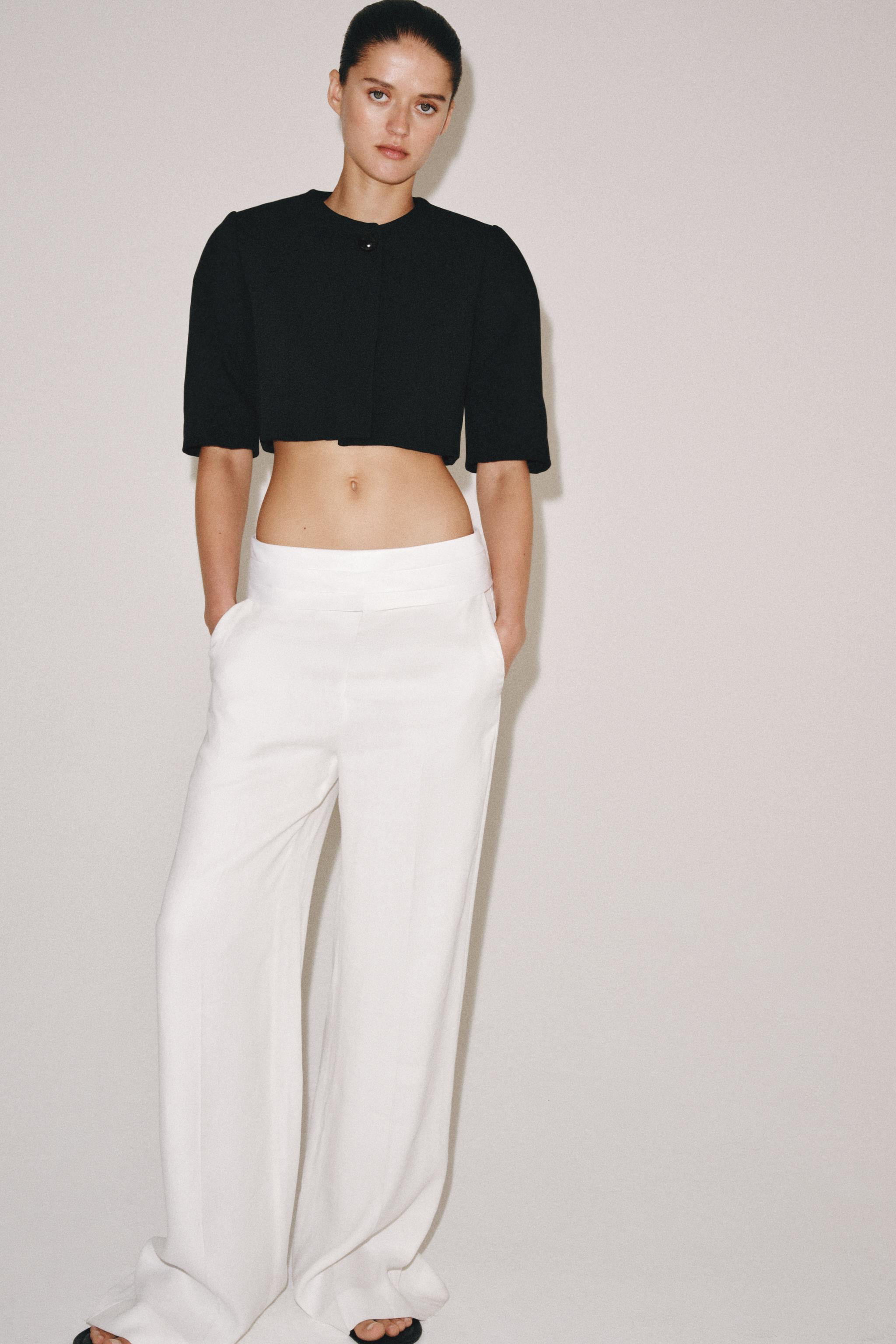 ZW COLLECTION LINEN BLEND CULOTTES | Zara US