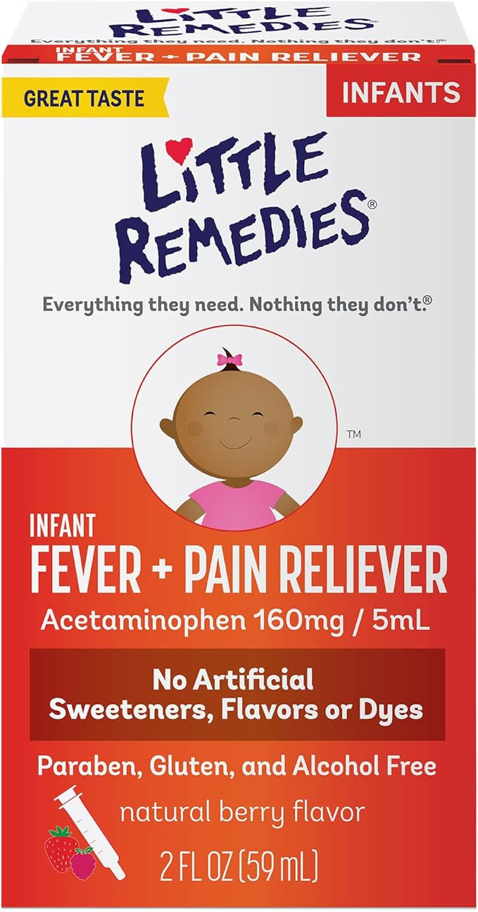 Little Remedies Baby Medicine, Infant Fever and Pain Relief with Acetaminophen, Berry Flavor, 2 F... | Amazon (US)