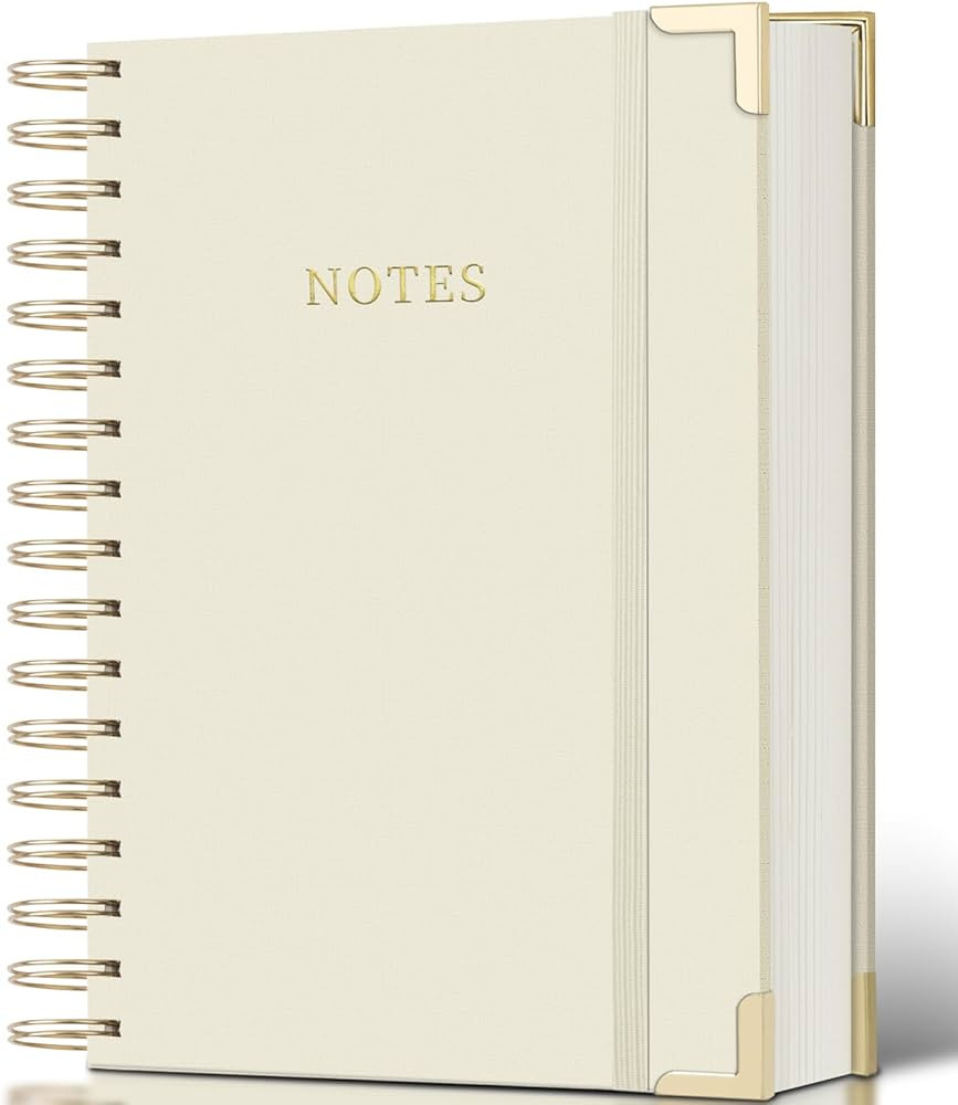 Spiral Notebook Journal, 328 Pages Linen Hardcover College Ruled Notebook, Lined Thick Journals f... | Amazon (US)