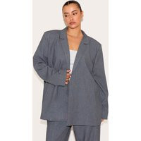 Plus Charcoal Tailored Oversized Dad Blazer | PrettyLittleThing US