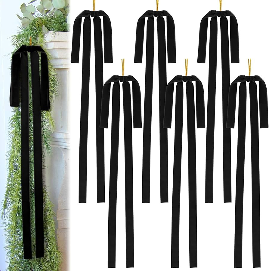 Large Velvet Christmas Bow 23.6x15.7 Inch Vintage Christmas Tree Topper Bows Christmas Staircase ... | Amazon (US)