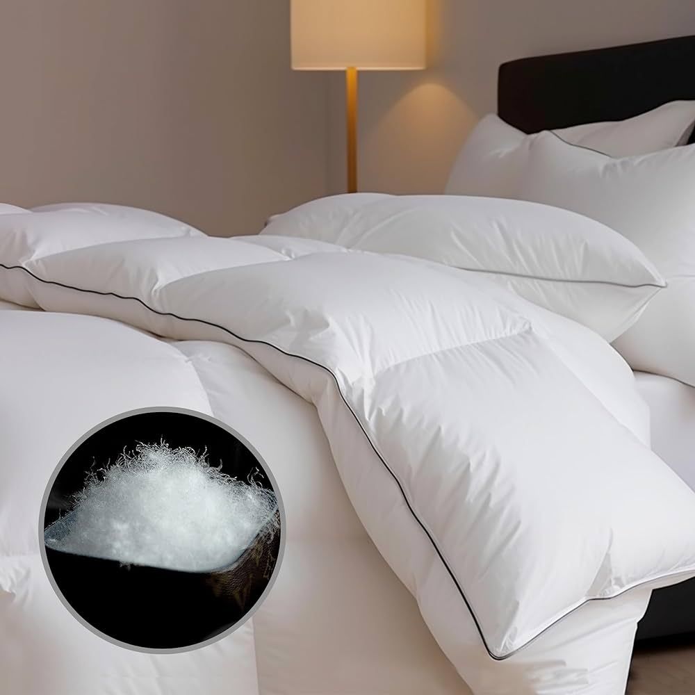 Bedsure Down Comforter Queen Size - All Season Down Duvet Insert Queen, Luxurious Hotel Bedding, ... | Amazon (US)