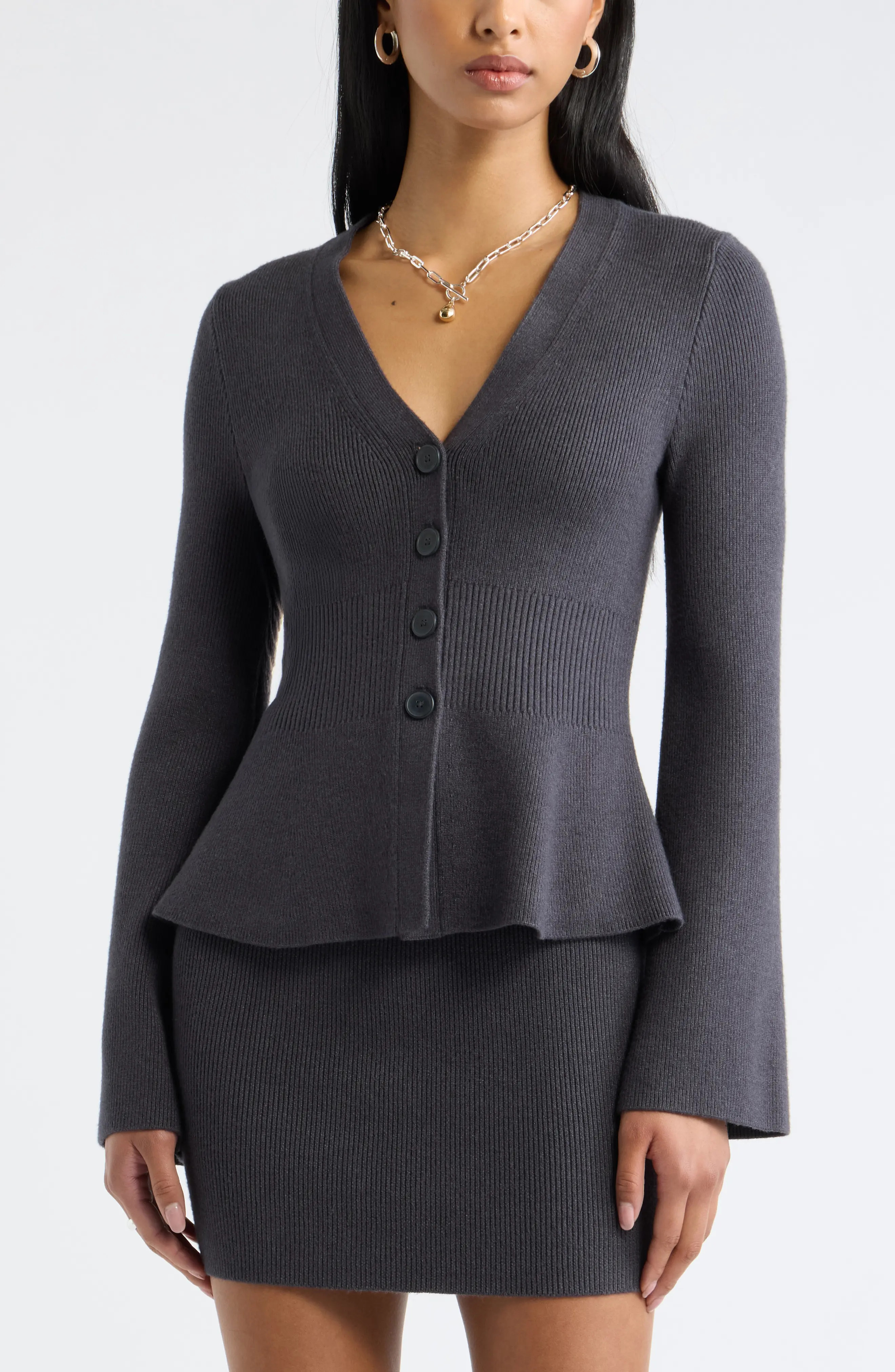 Open Edit Softluxe Ribbed Waist Cardigan (Women) | Nordstrom | Nordstrom