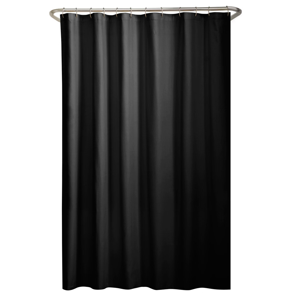 Water Repellant Fabric Shower Liner Black - Zenna Home | Target