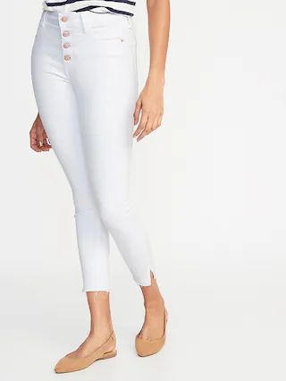 High-Rise Secret-Slim Pockets Button-Fly Rockstar Raw-Edge Ankle Jeans for Women | Old Navy US