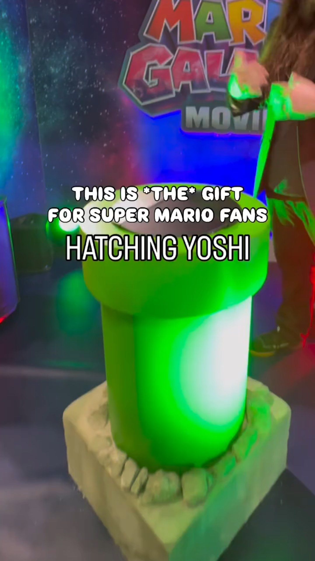 WAHOO! … it’s YOSHI time 😱🥚✨ Yoshi has always been my favorite and seeing a Yoshi Egg hatch (!!!!) at Toy Fair and a moving, responding, interacting Yoshi emerge- my jaw is still on the floor. My face hasn’t stopped smiling. I’m screaming. This is WILD. 

If you’re like me and always looking to bring the magic home .. this is THE toy 🙌🏻 and with the movie just a few short weeks away you’re going to want to preorder or set up reminders now! This will sell out. Again and again. 

Pro tip: Have Yoshi waiting at home after the movie for a truly special moment 🫶🏻💚

Comment YOSHI and I’ll DM you the link 💌