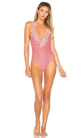 Tularosa Maisie One Piece in Red Twin | Revolve Clothing