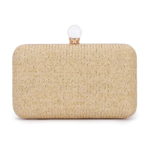 Emprier Straw Clutch Purse for Women Raffia Crossbody Handbags Summer Woven Purses Envelope Handbag | Amazon (US)