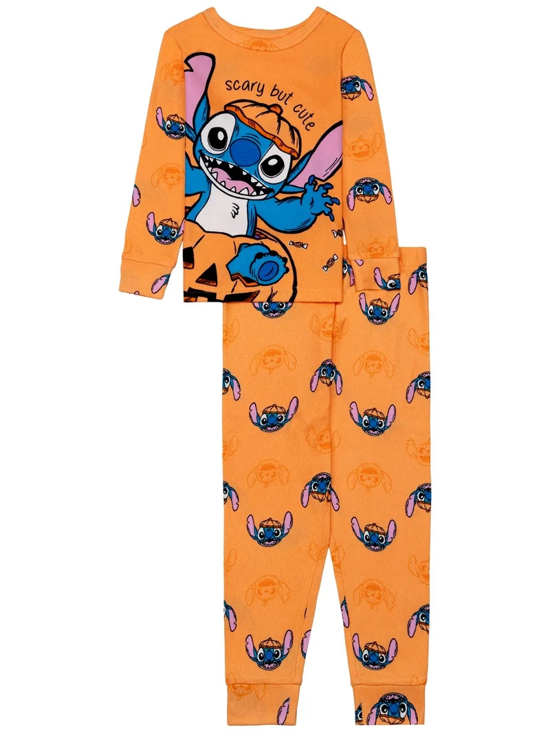 Lilo & Stitch Girls Halloween Long Sleeve Top and Pant Pajama Set, 2-Piece, Sizes 4-10 | Walmart (US)