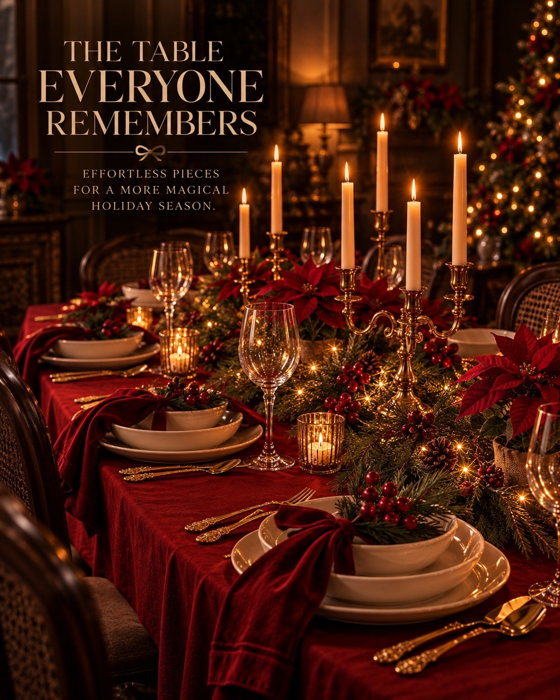 The best holiday tables aren’t the ones that feel perfectly styled. They’re the ones everyone remembers sitting around. 🎄✨

Candlelight flickering between conversations. Velvet napkins unfolded between courses. Evergreen running down the table. Glasses being refilled while dinner somehow stretches late into the night.

A few beautiful details can turn Christmas dinner into something that feels almost cinematic—without making it complicated.

Because years from now, no one remembers whether everything matched perfectly.

They remember how it felt to be there. ❤️

#ChristmasTable #ChristmasTablescape #HolidayTablescape #ChristmasDecor #HolidayDecor #ChristmasHosting #HolidayHosting #ChristmasDinner #TableSetting #EntertainingAtHome #TraditionalChristmas #OldWorldChristmas #CozyChristmas #AmazonHome #AmazonFinds #ChristmasInspiration #CallsignDesign