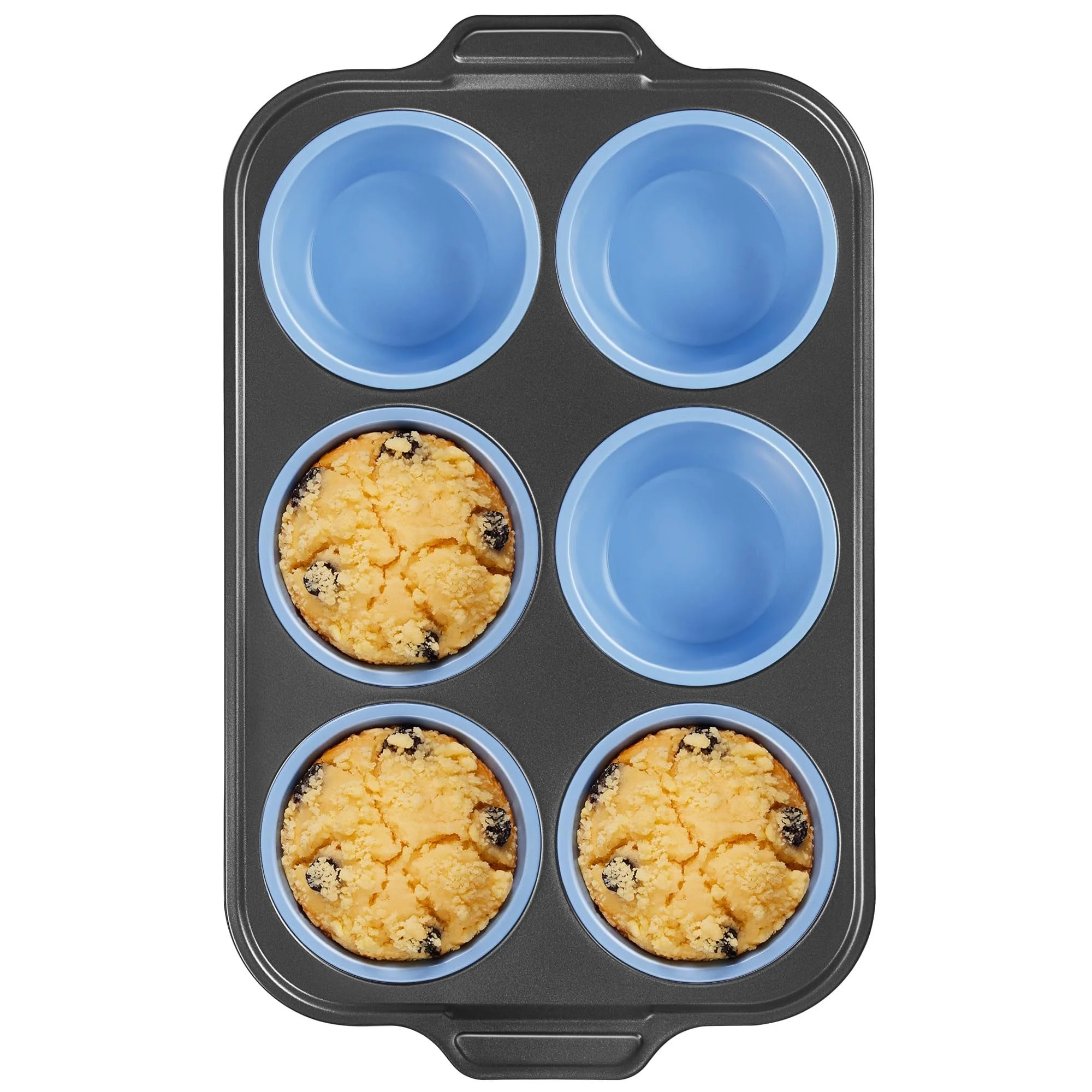 HONGBAKE Jumbo Silicone Muffin Pan with Metal Frame, 3.5" Large Muffin Tins, Non-Toxic Food Grade... | Walmart (US)