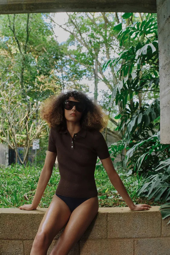 RUSTIC SHORT SLEEVE POLO SHIRT | Zara UK