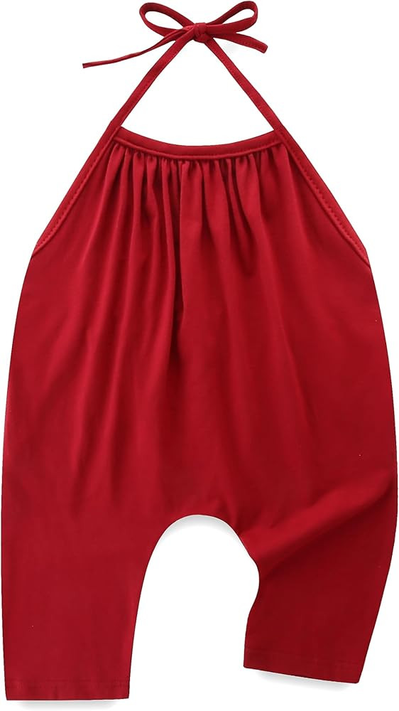 Toddler Girls Summer Clothes Backless Strap Slouch Jumpsuit Harem Halter Romper Pants 1T~5T | Amazon (US)