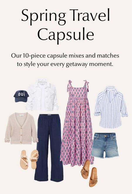 Spring vacation capsule wardrobe! What to pack for your next getaway. Spring outfits, travel outfits, vacation looks. 

#LTKshoecrush #LTKtravel #LTKstyletip