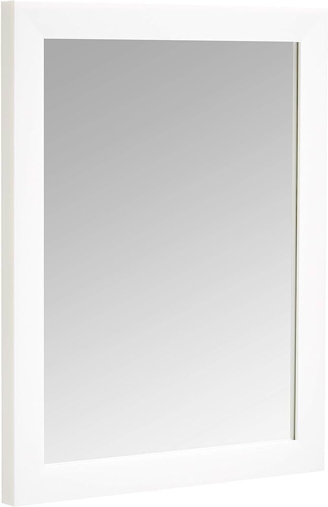 Amazon Basics Rectangular Wall Mirror 16" x 20", Standard Trim, White | Amazon (US)