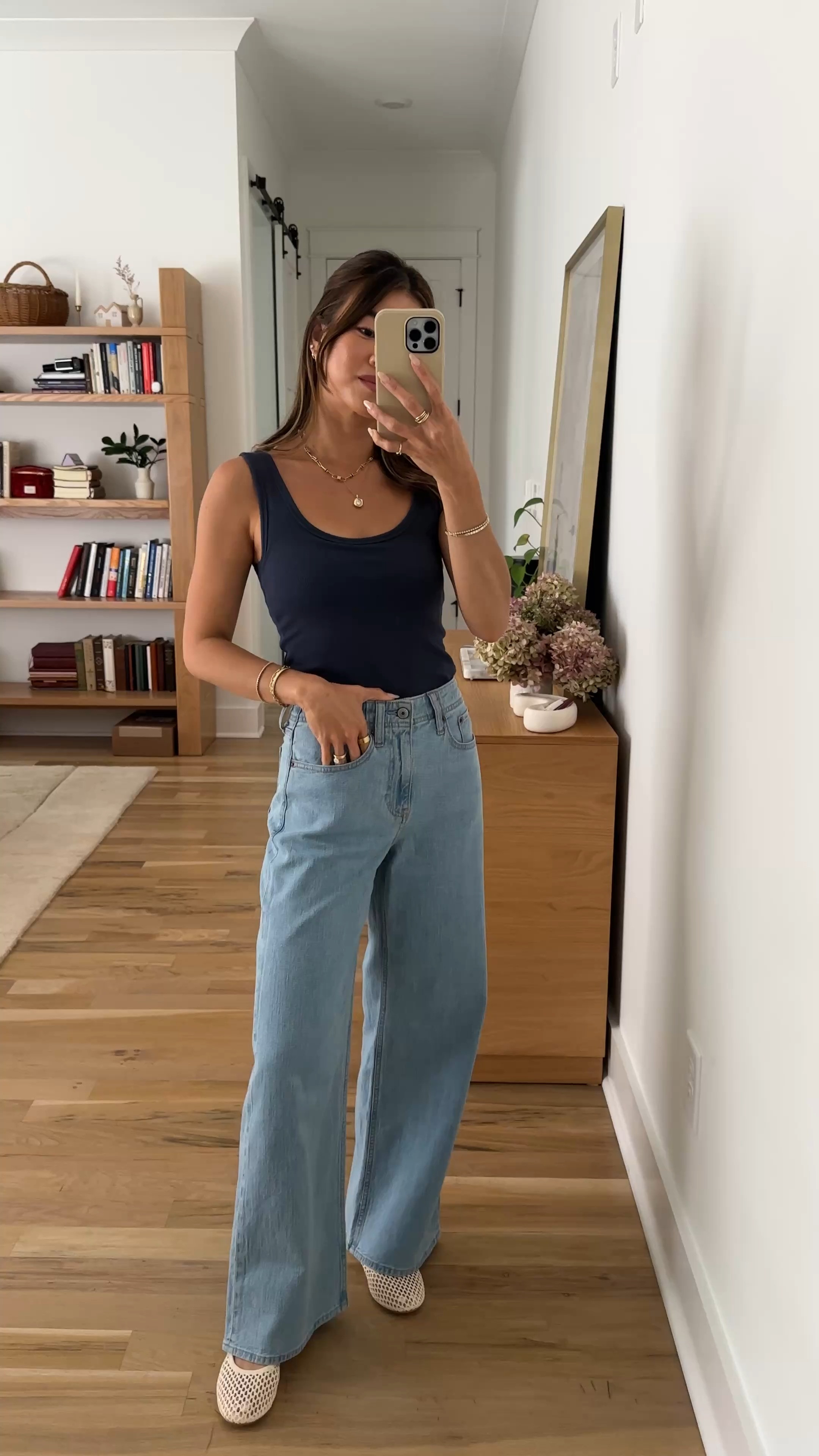 These @abercrombie linen blend jeans are so soft! They feel like they’ve been washed 1000 times.

Sizing info:
Abercrombie Bra-Free Ribbed Scoop Neck Tank (Size XS in Sapphire) 
Abercrombie High Rise Linen Blend Wide Leg Jean (Size 24 short in Medium) 

Petite style, petite fashion, mom outfit, mom style, petite pants, petite outfit ideas, petite outfits, best pants for petite, petite denim, spring style, spring outfits, beach outfits, vacation outfits, wedding guest dress, summer outfit, summer jeans, petite jeans, Abercrombie jeans, tank top, summer tank, bra free tank

#LTKgrwm #LTKootd #LTKSeasonal