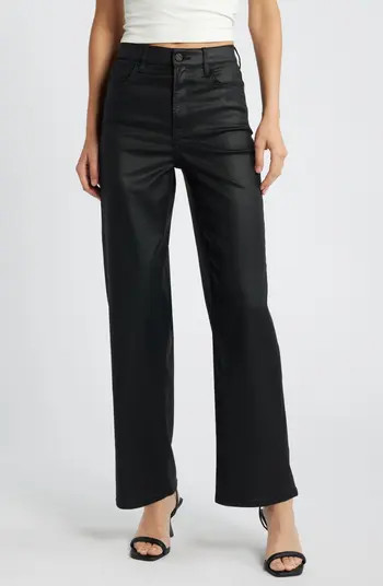 HIDDEN JEANS Coated Wide Leg Dad Jeans | Nordstrom | Nordstrom