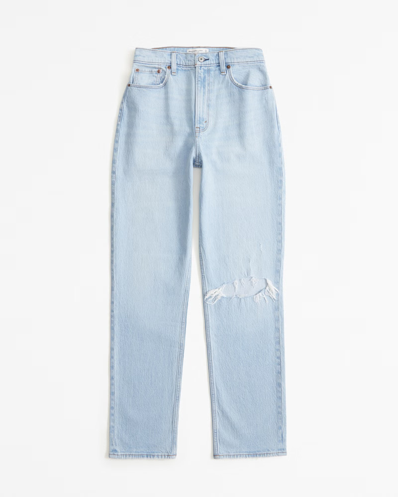 Women's Curve Love Ultra High Rise 90s Straight Jean | Women's Bottoms | Abercrombie.com | Abercrombie & Fitch (US)