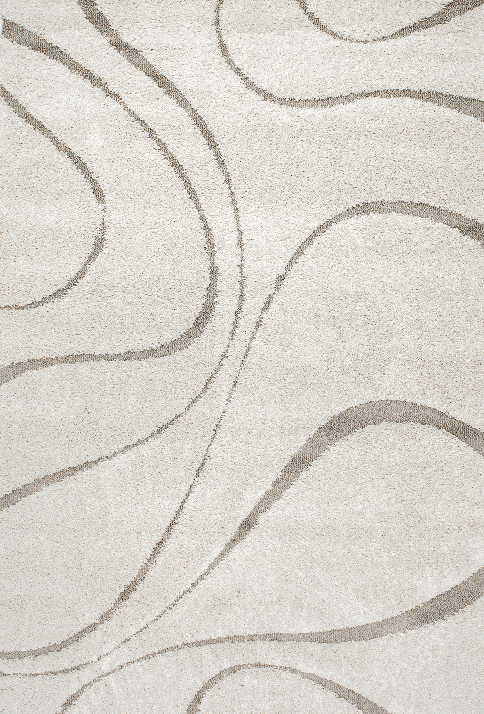 Cream Shaggy Curves 5' 3"" x 7' 6"" rug | Rugs USA