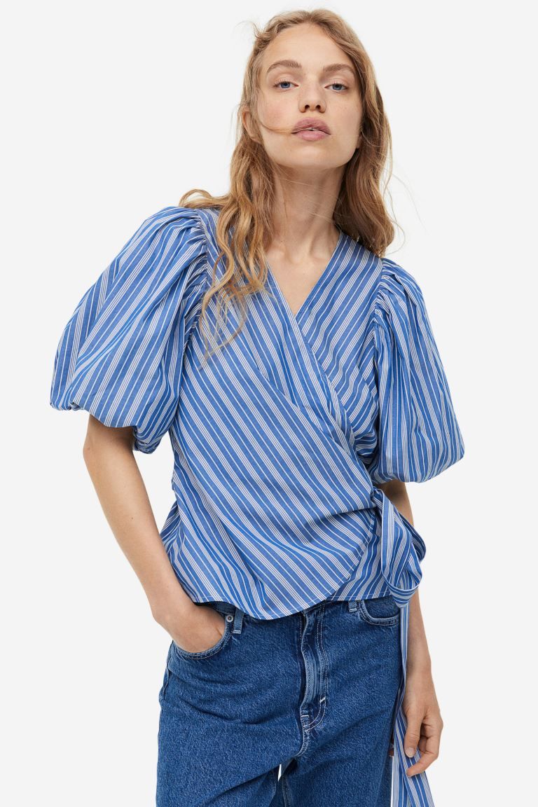 Balloon-sleeved Wrap Blouse | H&M (US + CA)