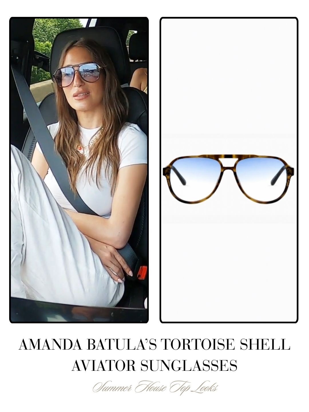 Amanda Batula’s Tortoise Shell Aviator Sunglasses 