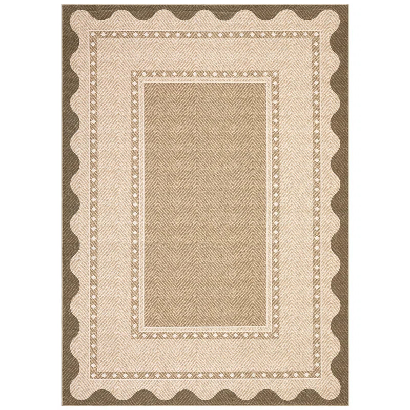 Washable Scalloped Area Rugs Living Room Rug Non Slip Stain-Resistant Rug for Bedroom Dining Room... | Wayfair North America