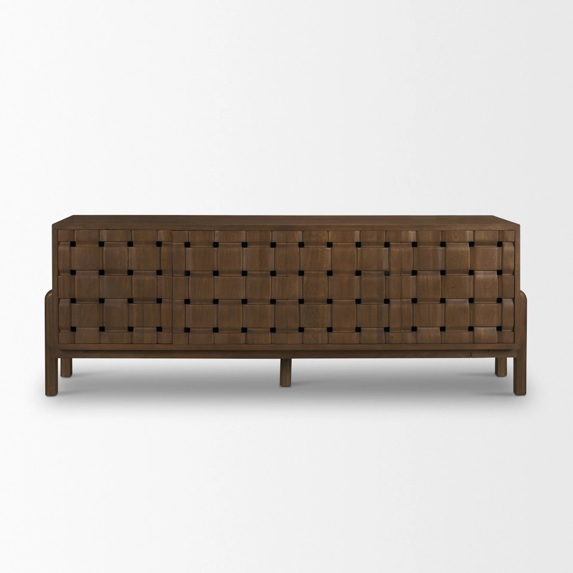 Khoa Solid Wood 4-Door Sideboard With Carved Woven Doors | Joss & Main