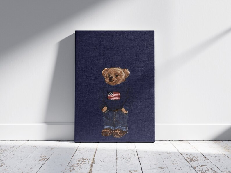 Polo Bear Wall Art Poster, Fashion Magazine Poster, Vintage Fashion Magazine Poster, Printable Po... | Etsy (US)