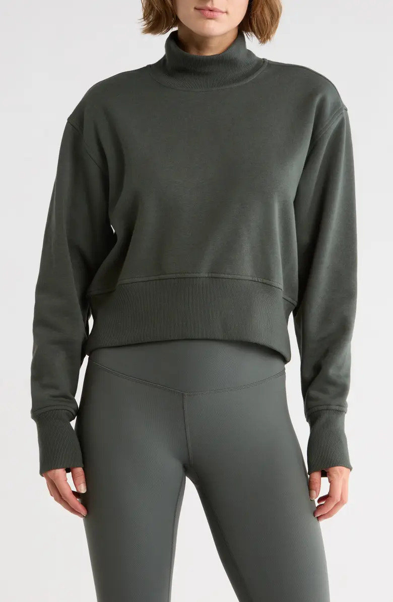 Z by Zella Feather Fleece Mock Neck Sweatshirt | Nordstromrack | Nordstrom Rack