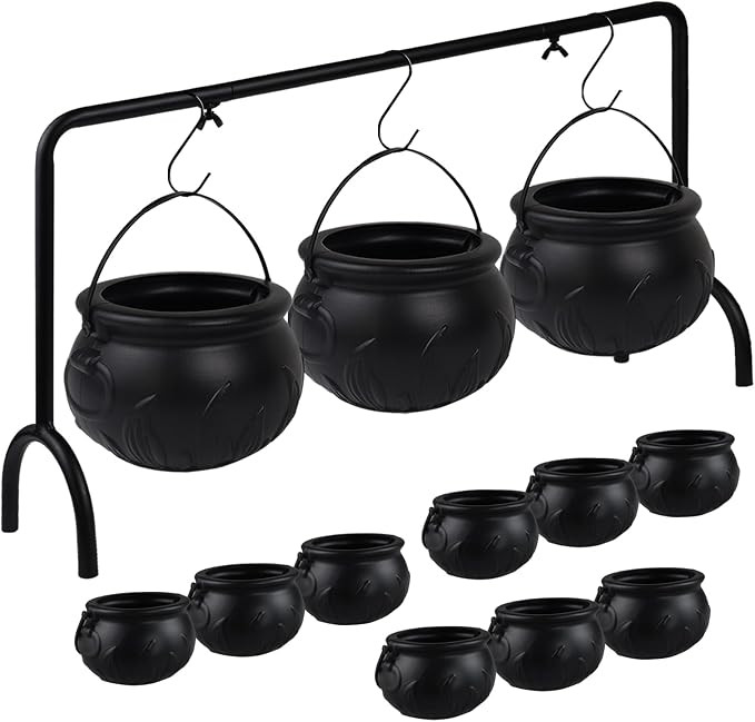 Zimati Cauldron Halloween Table Decor, 12 Pcs Hanging Cauldrons Serving Set | Amazon (US)