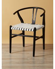 32in Leather Strap And Wood Bernice Dining Chair | HomeGoods