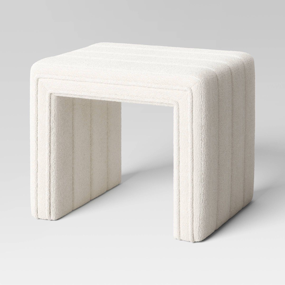 Channel Tufted Ottoman Cream Boucle - Threshold™ | Target