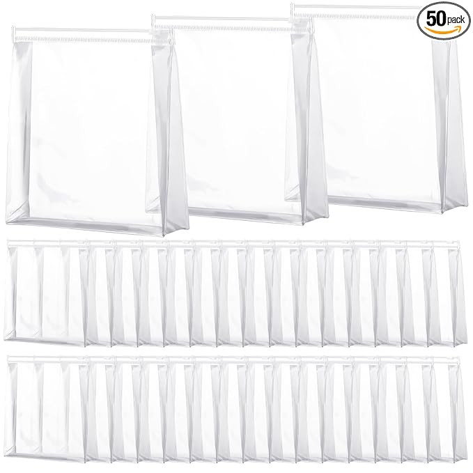 Xuniea 50 Pcs Mini Clear Makeup Bag Small Clear Zipper Pouch Travel Plastic Cosmetic Organizer Wa... | Amazon (US)