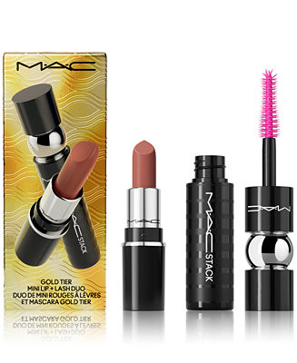 MAC 2-Pc. Gold Tier Mini Lipstick + Mascara Holiday Gift Set - Macy's | Macy's