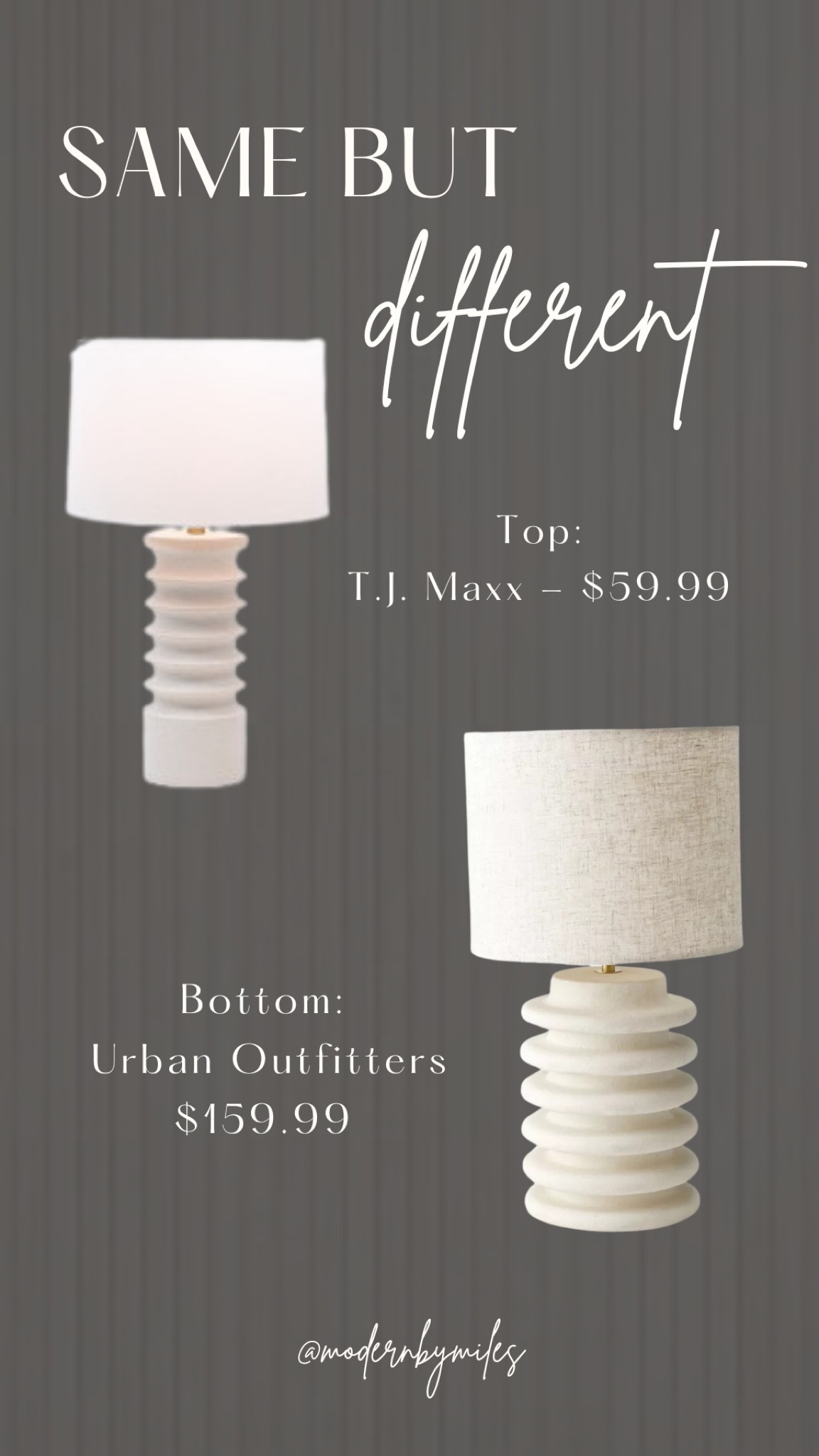 Gorgeous ribbed lamps, both great options for entry or bedroom

Affordable lighting, #competition


#LTKFind #LTKhome #LTKunder100