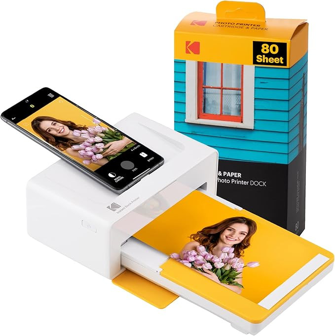 KODAK Dock Plus 4PASS Instant Photo Printer (4x6 inches) + 90 Sheets Bundle | Amazon (US)