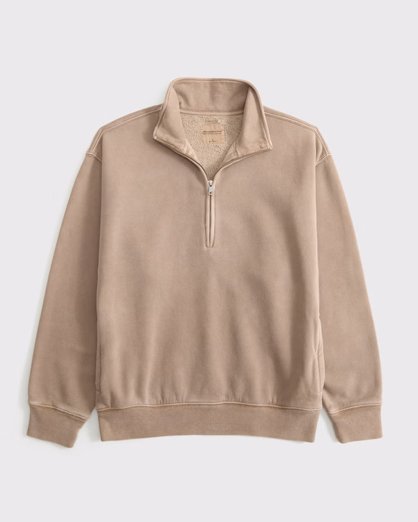 Women's Essential Vintage Sunday Half-Zip | Women's Tops | Abercrombie.com | Abercrombie & Fitch (US)