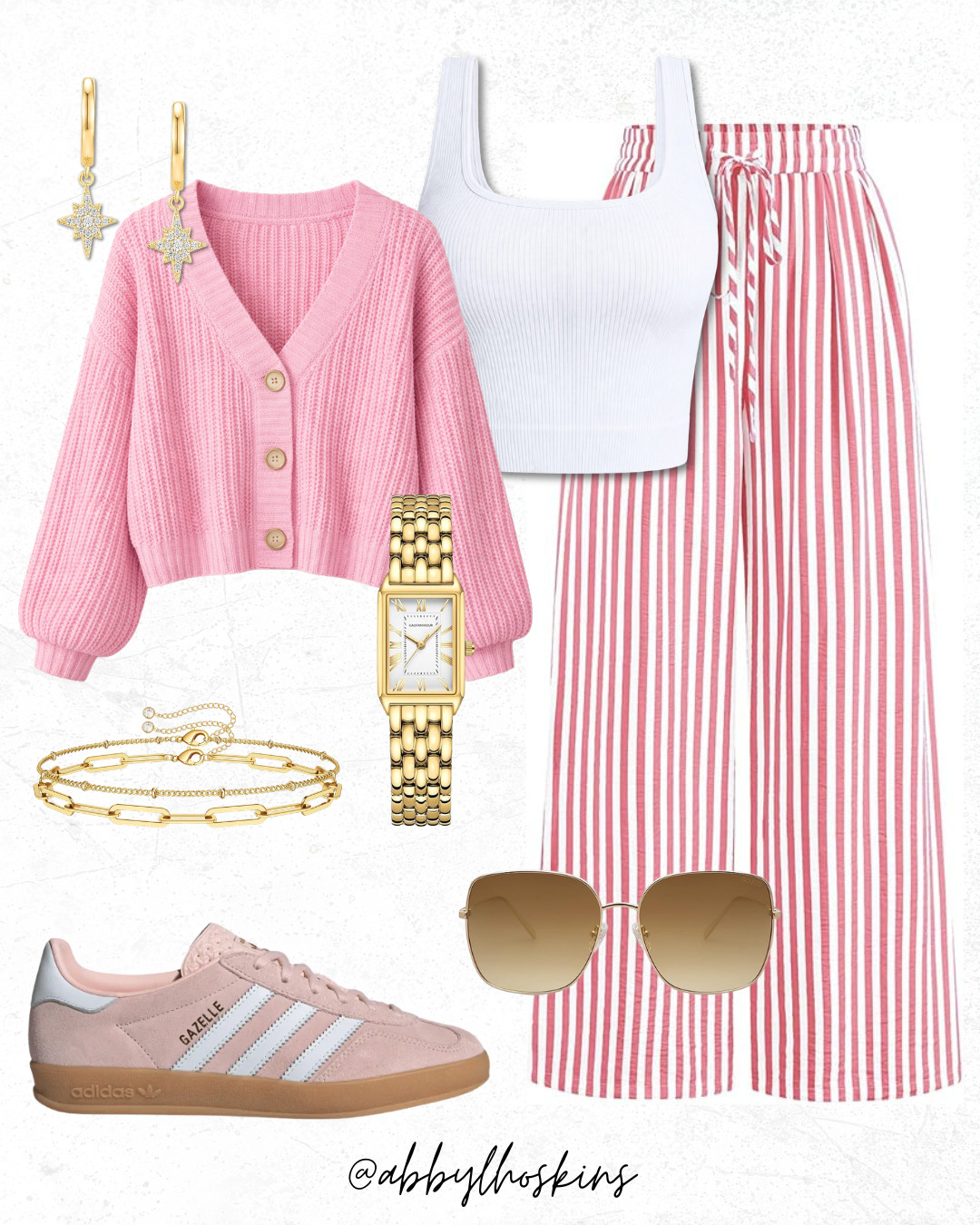 Spring inspiration: pink vibes 💗

@amazon  @adidas 

 #amazonfashion #pinkadidas #pink #ltkwomens #ltkfinds #goldwatch #pinkstripedpants #LTKootd #LTKmomlife #LTKSeasonal