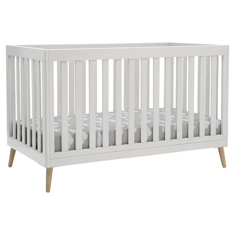 Delta Children Essex 4-in-1 Convertible Baby Crib, Bianca White/Natural Legs | Walmart (US)