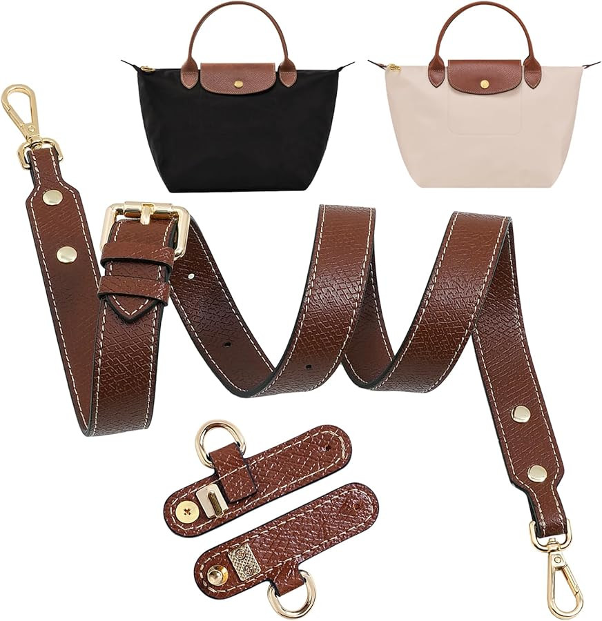 Cowhide Leather Adjustable Crossbody Strap for Longchamp Le Pliage Mini Bag Replacement Shoulder ... | Amazon (US)