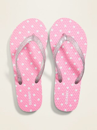 Polka-Dot Glitter-Strap Flip-Flops for Girls | Old Navy (US)