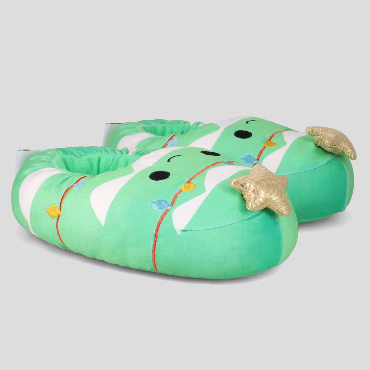 Squishmallows Kids' Christmas Tree Slippers - Green 2-3 | Target