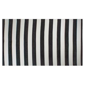 DII 4x6' Modern Style Plastic Stripe Outdoor Rug in Black/White | Homesquare