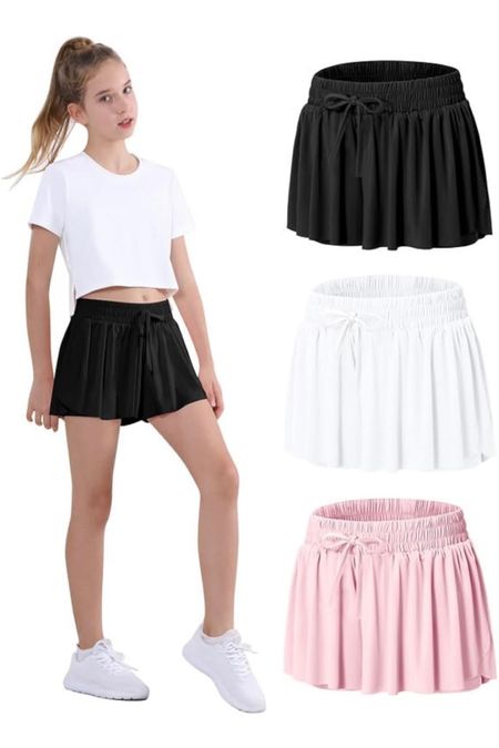 Luluemon Amazon Dupe  Athletic Girls Flowy Butterfly Shorts sizes 2T-14 . 3 for $33! 

#LTKkids #LTKfamily #LTKfitness
